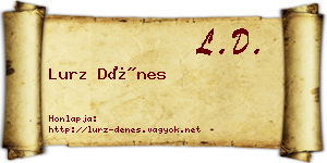 Lurz Dénes névjegykártya